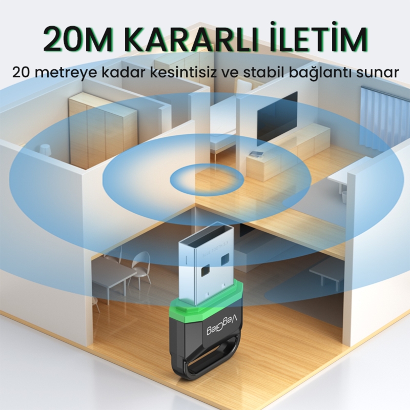 VegGieg UB503 Bluetooth 5.3 Adaptör Mini USB Dongle - 4