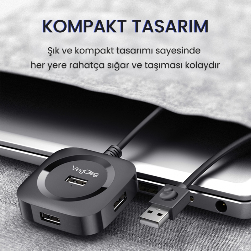 VegGieg 4 Portlu USB 2.0 Çoklayıcı Hub Beyaz - 5