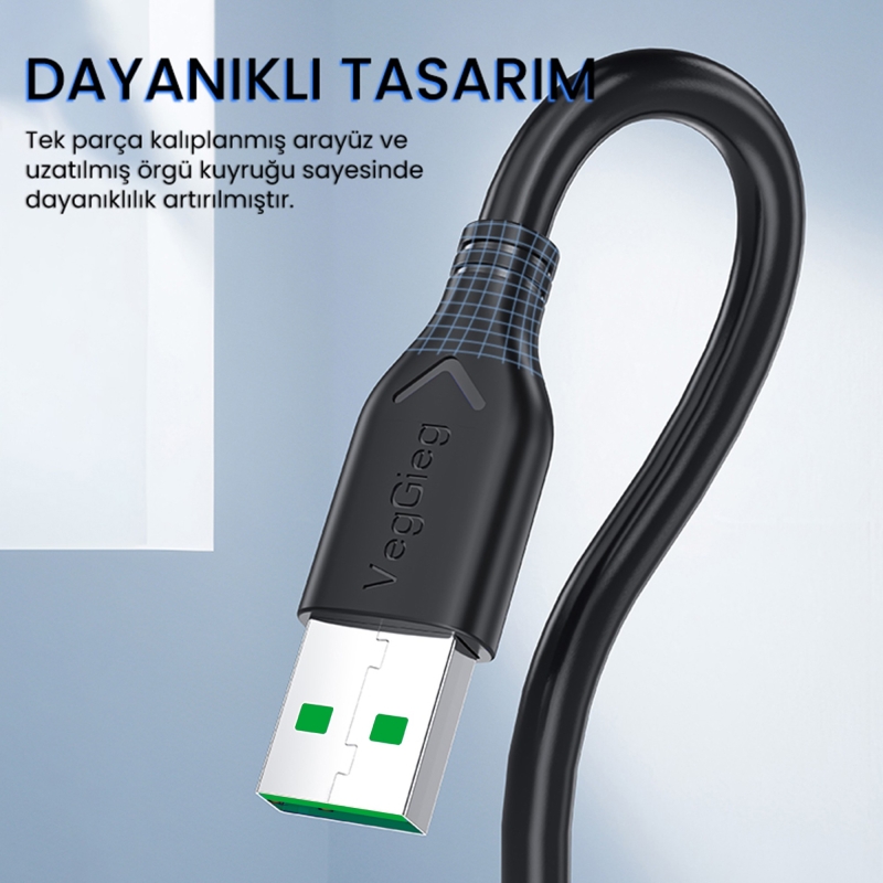 VegGieg USB-A Male to Male Uzatma USB 2.0 Kablo 1.5 Metre - 5