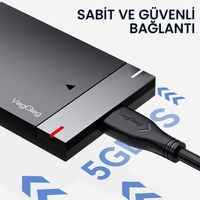 VegGieg USB-A Male to Male Uzatma USB 2.0 Kablo 3 Metre - 3