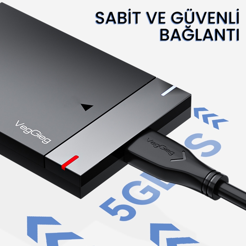 VegGieg USB-A Male to Male Uzatma USB 2.0 Kablo 3 Metre - 3