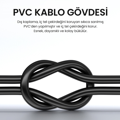 VegGieg USB-A Male to Male Uzatma USB 2.0 Kablo 3 Metre - 4