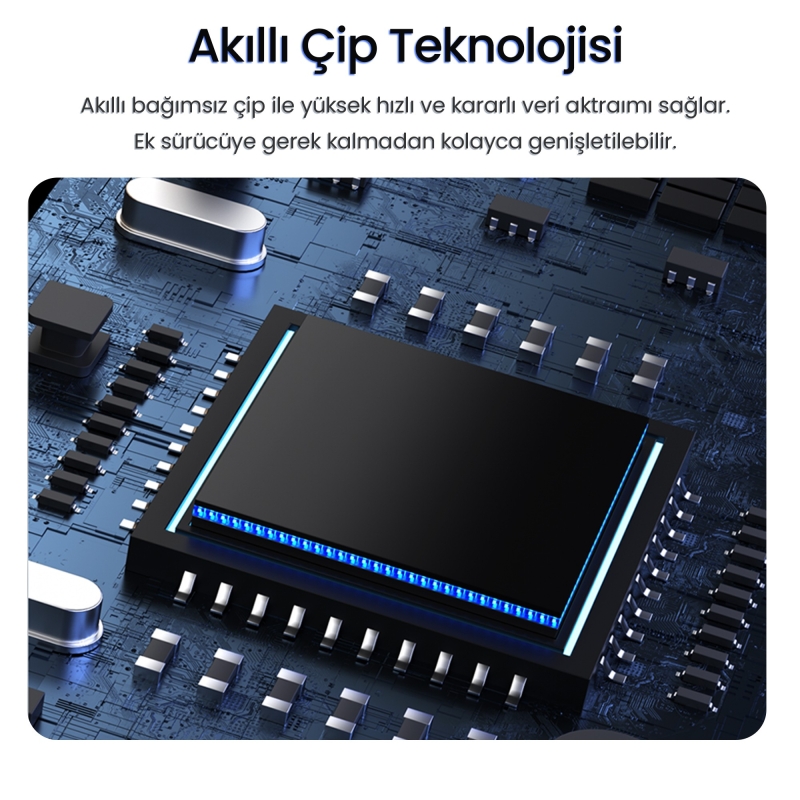 VegGieg USB 2.0 SD MicroSD Kart Okuyucu ve 6 Port USB Çoklayıcı Hub - 5