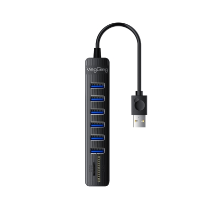 VegGieg USB 2.0 SD MicroSD Kart Okuyucu ve 6 Port USB Çoklayıcı Hub - 8