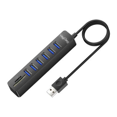 VegGieg USB 2.0 SD MicroSD Kart Okuyucu ve 6 Port USB Çoklayıcı Hub - VegGieg