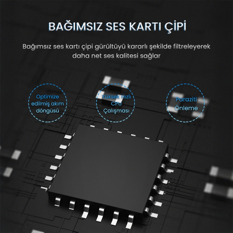VegGieg USB Ses Kartı 3.5mm Kulaklık ve Mikrofon Girişli Siyah - 2