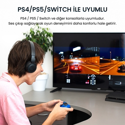 VegGieg USB Ses Kartı 3.5mm Kulaklık ve Mikrofon Girişli Siyah - 4