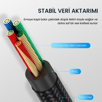 VegGieg USB Ses Kartı 3.5mm Kulaklık ve Mikrofon Girişli Siyah - 6