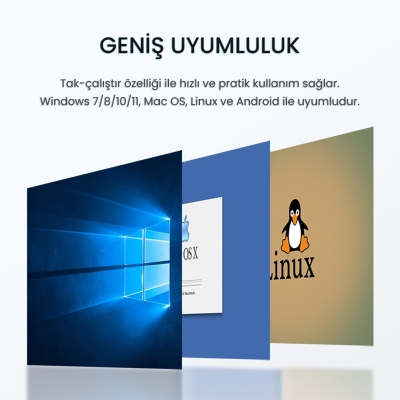 VegGieg USB Ses Kartı 3.5mm Kulaklık ve Mikrofon Girişli Siyah - 7
