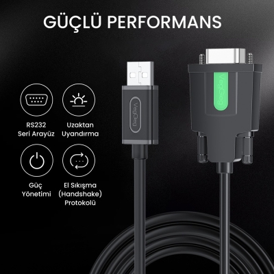 VegGieg USB 2.0 to RS232 DB9 PL2303 Chip Dönüştürücü Adaptör Kablo 1.5 Metre - 2