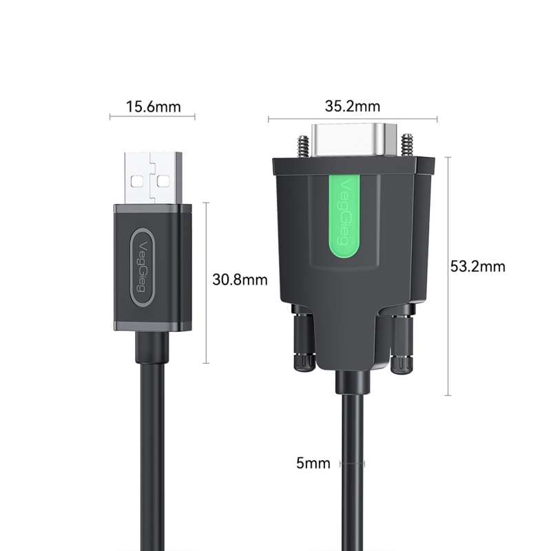 VegGieg USB 2.0 to RS232 DB9 PL2303 Chip Dönüştürücü Adaptör Kablo 1.5 Metre - 7