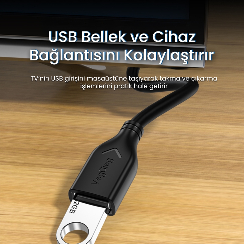 VegGieg USB 2.0 Uzatma Kablosu 3 Metre - 8