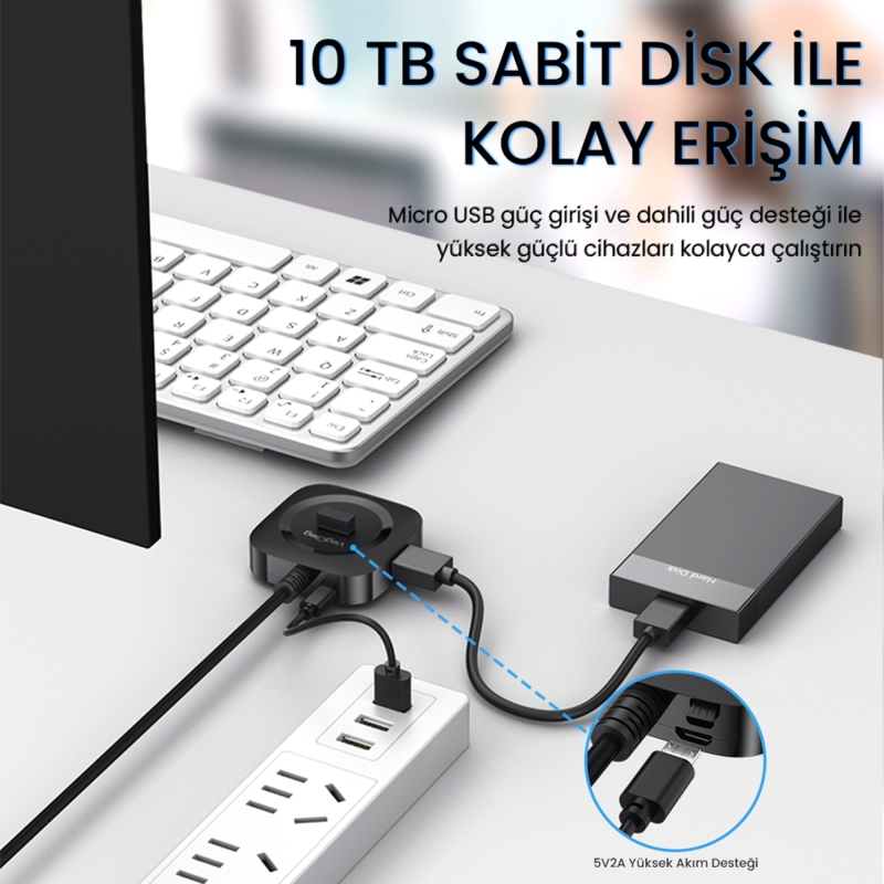 VegGieg 4 Port USB 3.0 Çoklayıcı Hub Beyaz - 2