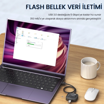 VegGieg 4 Port USB 3.0 Çoklayıcı Hub Beyaz - 5