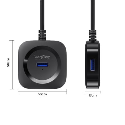 VegGieg 4 Port USB 3.0 Çoklayıcı Hub Siyah - 7