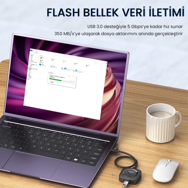 VegGieg 4 Port USB 3.0 Çoklayıcı Hub Siyah - 5