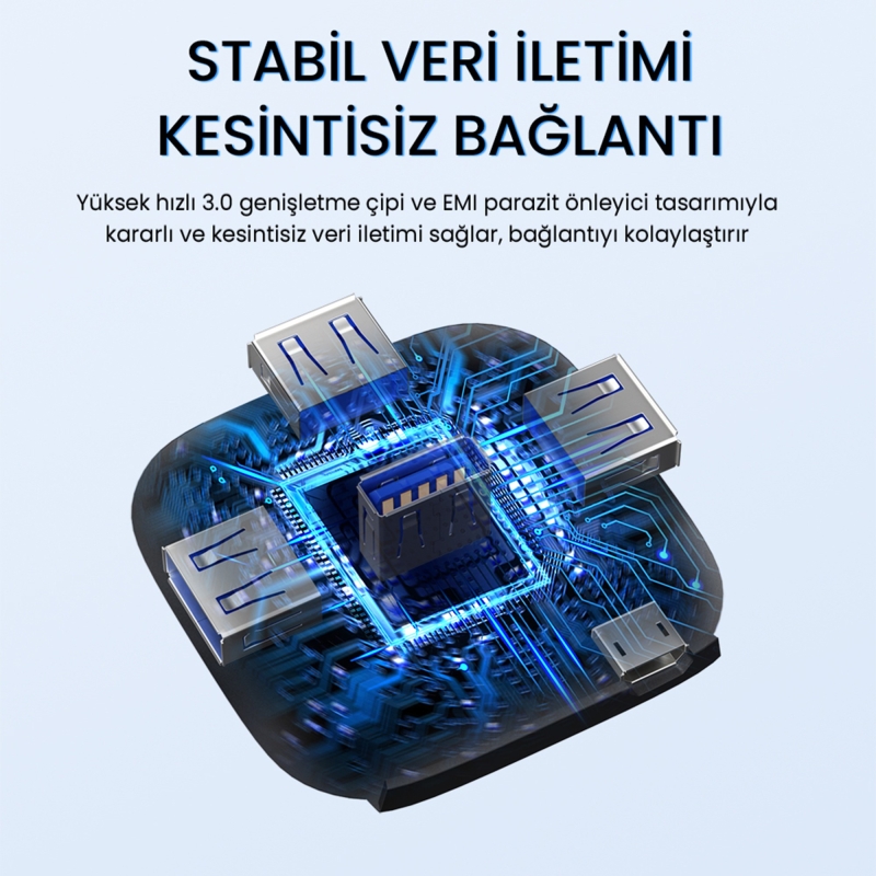 VegGieg 4 Port USB 3.0 Çoklayıcı Hub Siyah - 4