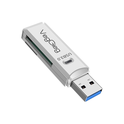 VegGieg USB 3.0 SD ve Micro SD Hafıza Kart Okuyucu Beyaz - 1