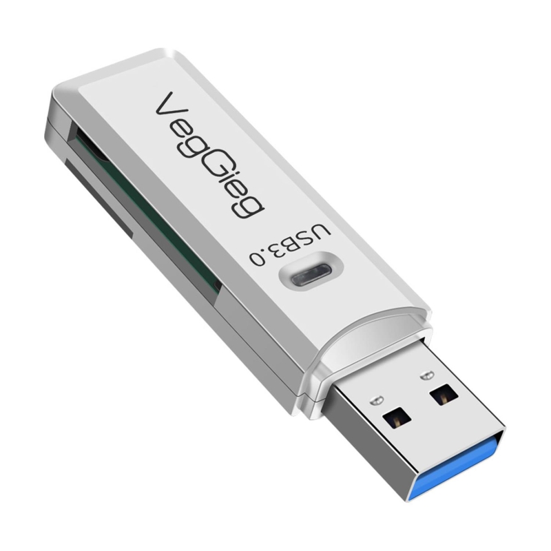 VegGieg USB 3.0 SD ve Micro SD Hafıza Kart Okuyucu Beyaz - 1