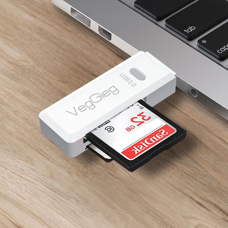 VegGieg USB 3.0 SD ve Micro SD Hafıza Kart Okuyucu Beyaz - 4