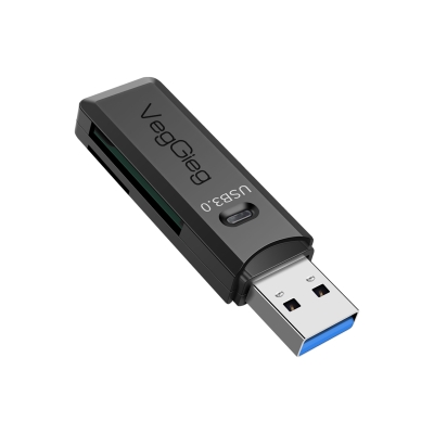 VegGieg USB 3.0 SD ve Micro SD Hafıza Kart Okuyucu Siyah - 1