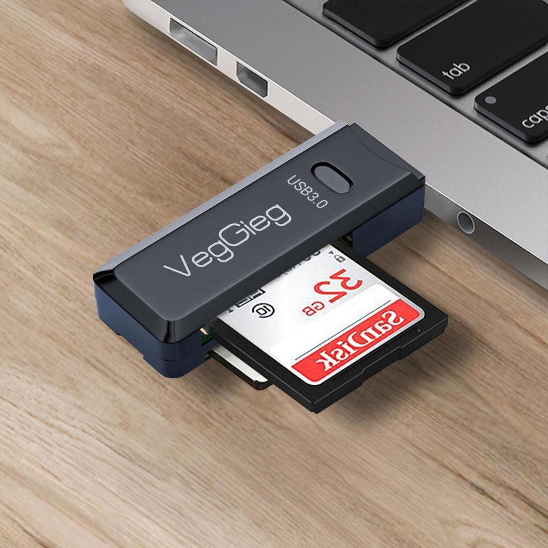 VegGieg USB 3.0 SD ve Micro SD Hafıza Kart Okuyucu Siyah - 4