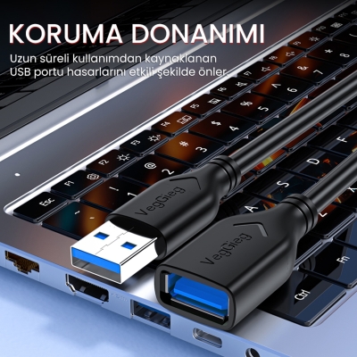 VegGieg USB 3.0 Uzatma Kablosu 1 Metre - 5