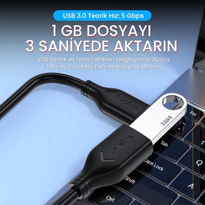 VegGieg USB 3.0 Uzatma Kablosu 1.5 Metre - 2