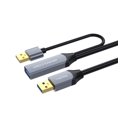 VegGieg USB 3.0 Uzatma Kablosu Sinyal Güçlendirici Extender Destekli USB-A Uzatıcı Kablo 10 Metre - VegGieg