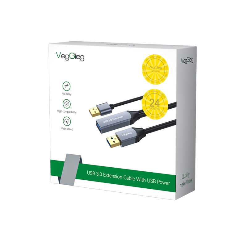 VegGieg USB 3.0 Uzatma Kablosu Sinyal Güçlendirici Extender Destekli USB-A Uzatıcı Kablo 10 Metre - 8
