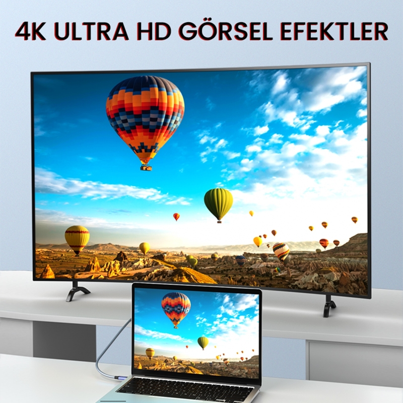 VegGieg USB 3.1 Type-C PD 100W 5A 10Gbps 4K 60Hz Destekli Kablo 2 Metre - 7