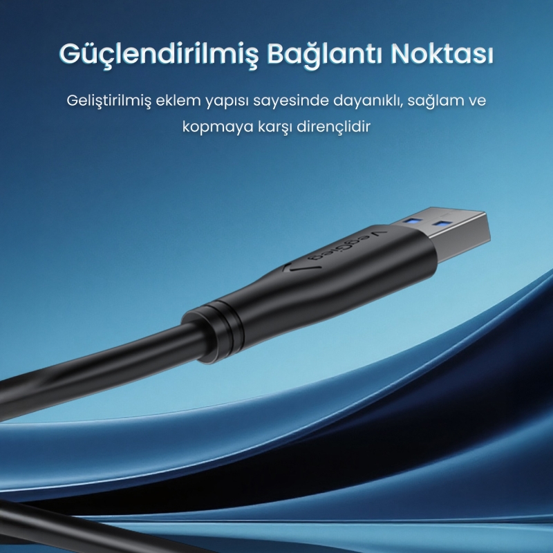 VegGieg USB-A Male to Male Uzatma USB 3.0 Kablo 5 Metre - 5