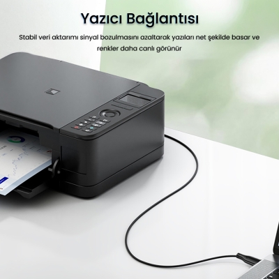 VegGieg USB A Printer Tarayıcı Yazıcı Data Kablosu 5 Metre - 4