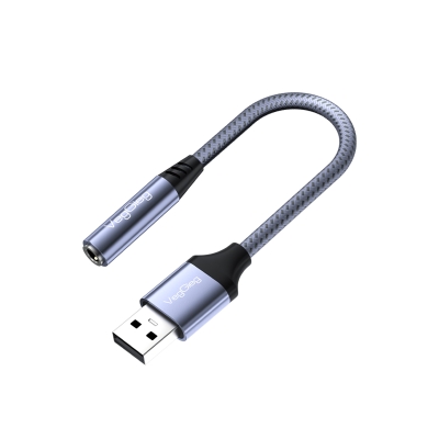 VegGieg USB-A to 3.5mm Jack Aux Mikrofon Destekli DAC Chip HiFi Ses Kartı - VegGieg