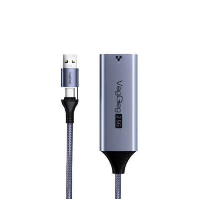 VegGieg USB-A ve Type-C 2.5G Gigabit Ethernet Dönüştürücü Adaptör - 7