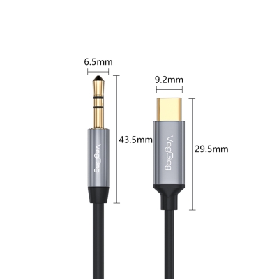 VegGieg USB Type-C to 3.5mm Aux Hi-Fi Ses Kablosu 1 Metre - 7
