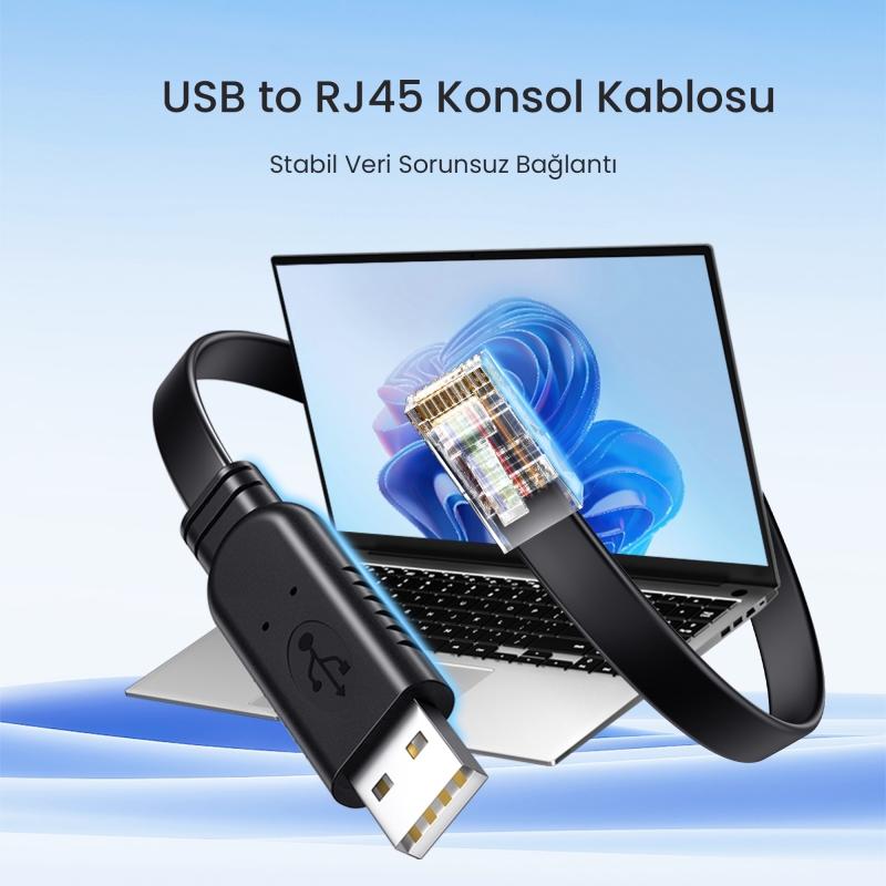 VegGieg USB to RJ45 Console FTDI-TF232 Chipset Konsol Kablo - 2