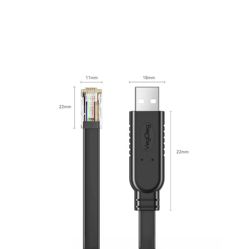 VegGieg USB to RJ45 Console FTDI-TF232 Chipset Konsol Kablo - 7