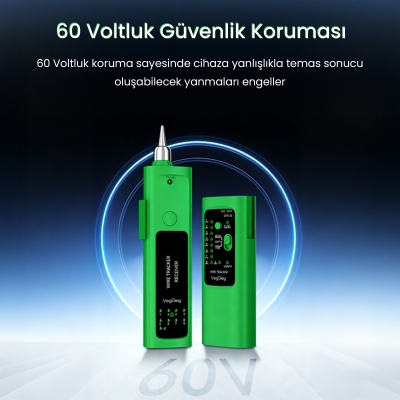 VegGieg V-E112 Çantalı Kablo Bulucu ve Poe Destekli Ethernet Ağ Kablosu Test Cihazı - 4