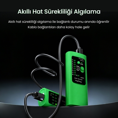 VegGieg V-E112 Çantalı Kablo Bulucu ve Poe Destekli Ethernet Ağ Kablosu Test Cihazı - 3