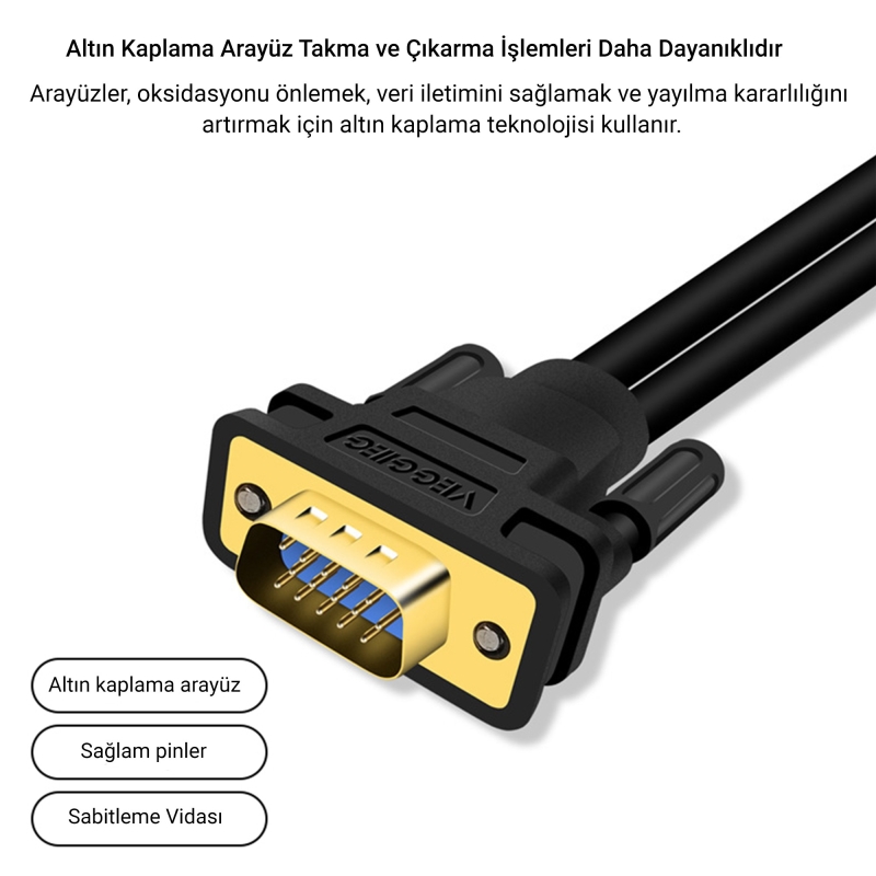 Veggieg V401 VGA to 2 VGA Çoklayıcı Splitter Y Kablo - 4