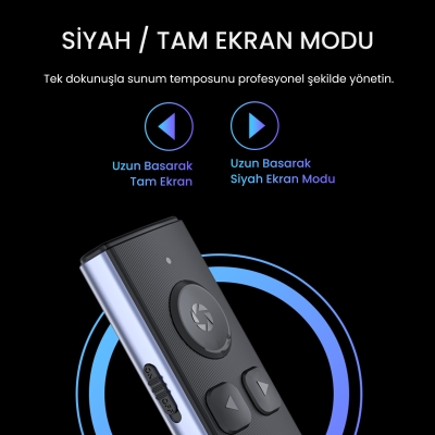 VegGieg Yeşil Lazer Presenter Şarjlı Kablosuz Sunum Kumandası - 6
