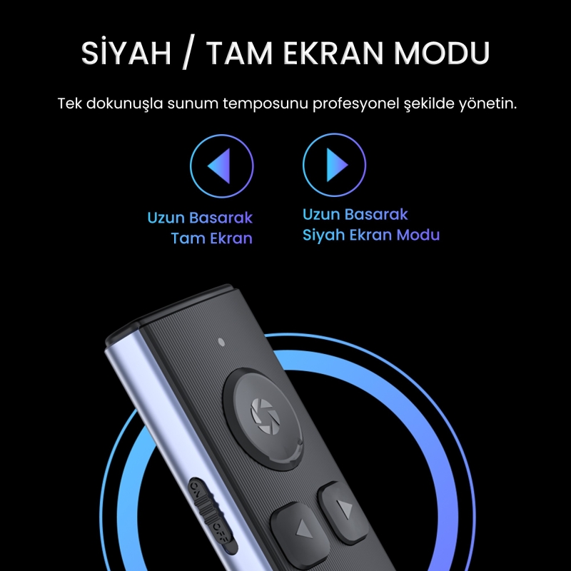 VegGieg Yeşil Lazer Presenter Şarjlı Kablosuz Sunum Kumandası - 6