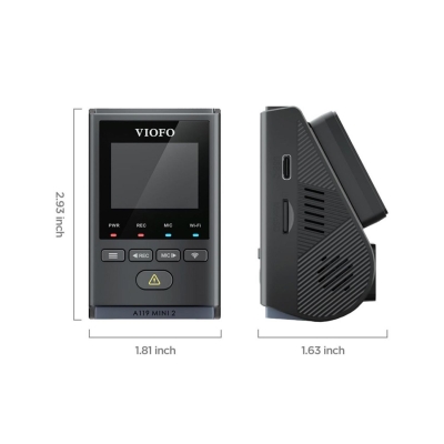 Viofo A119 Mini-2 HDR 2K 60FPS 5GHz WiFi ve GPS'li Araç Kamerası - 11