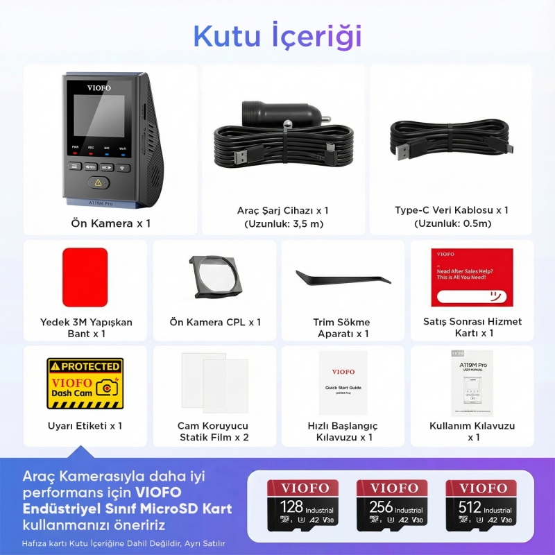 VIOFO A119M Pro 4K HDR Sony STARVIS 2 Sensörlü Wi-Fi 6 GPS'li Araç Kamerası - 17
