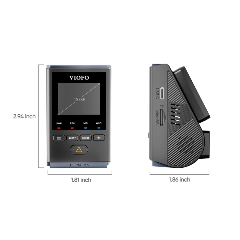 Viofo A119M Pro 4K HDR Sony STARVIS 2 Sensörlü Wi-Fi 6 GPS'li Araç Kamerası - 16