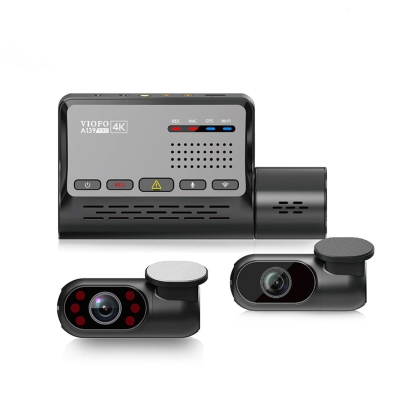 Viofo A139 Pro 3 Kameralı Ön-Arka-iç 4K HDR 5GHz WiFi GPS'li Araç Kamerası - Viofo