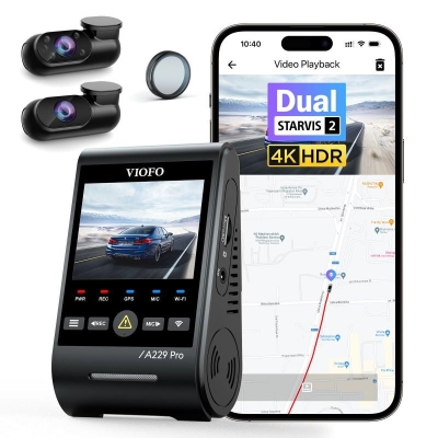Viofo A229 Pro 3 Kameralı Ön-Arka-İç 4K+2K+1080P HDR Sony Starvis 2 WiFi GPS’li Araç Kamerası - 5