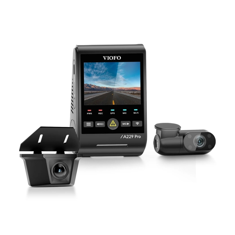 Viofo A229 Pro W 3 Kameralı Ön+Arka Su Geçirmez+İç 4K+2K+1080P Sony STARVIS 2 Sensör GPS'li Araç Kamerası - 6