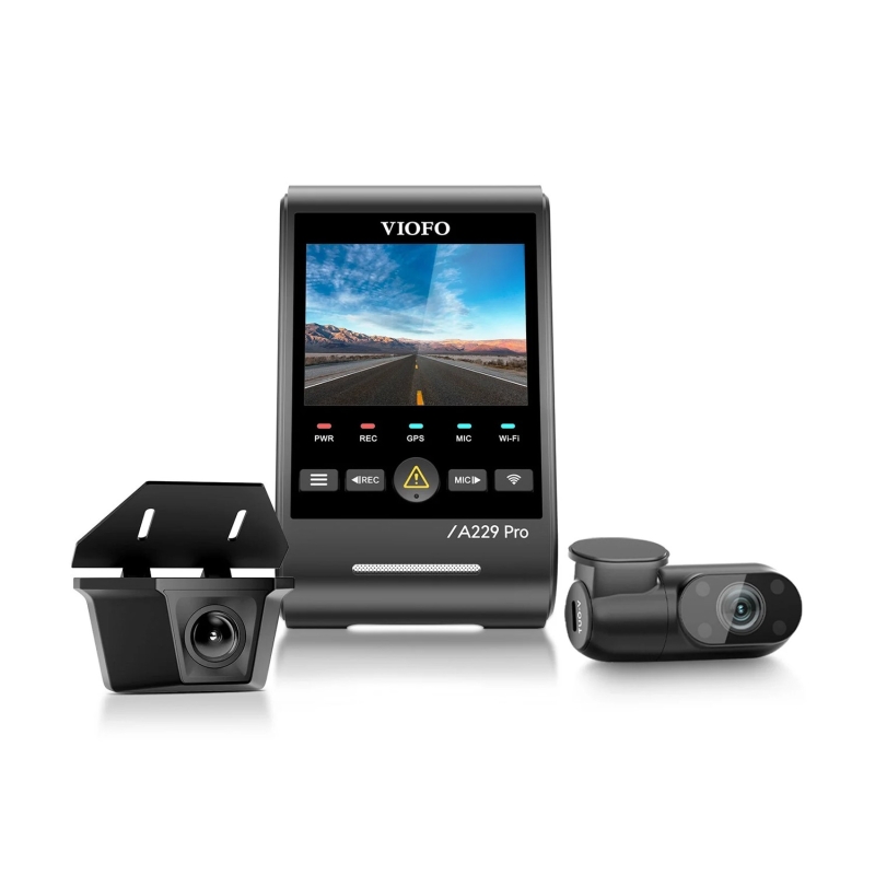 Viofo A229 Pro W 3 Kameralı Ön+Arka Su Geçirmez+İç 4K+2K+1080P Sony STARVIS 2 Sensör GPS'li Araç Kamerası - 7